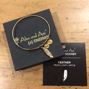 Alex and Ani Feather Gold Finish Bangle